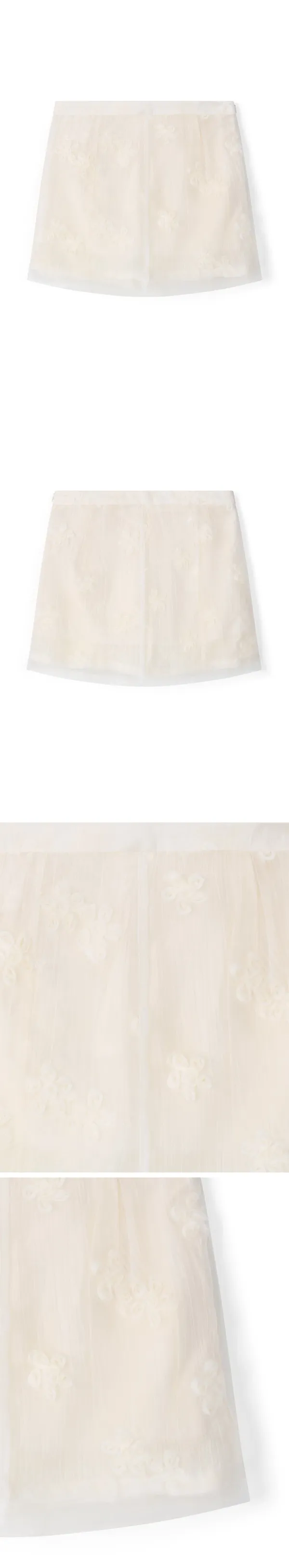 Bloom Veil Skirt_Cream