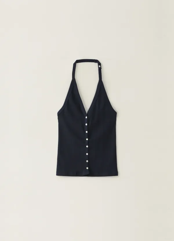 7TH / Halterneck Open Sleeveless - Navy (5월 말 순차배송)