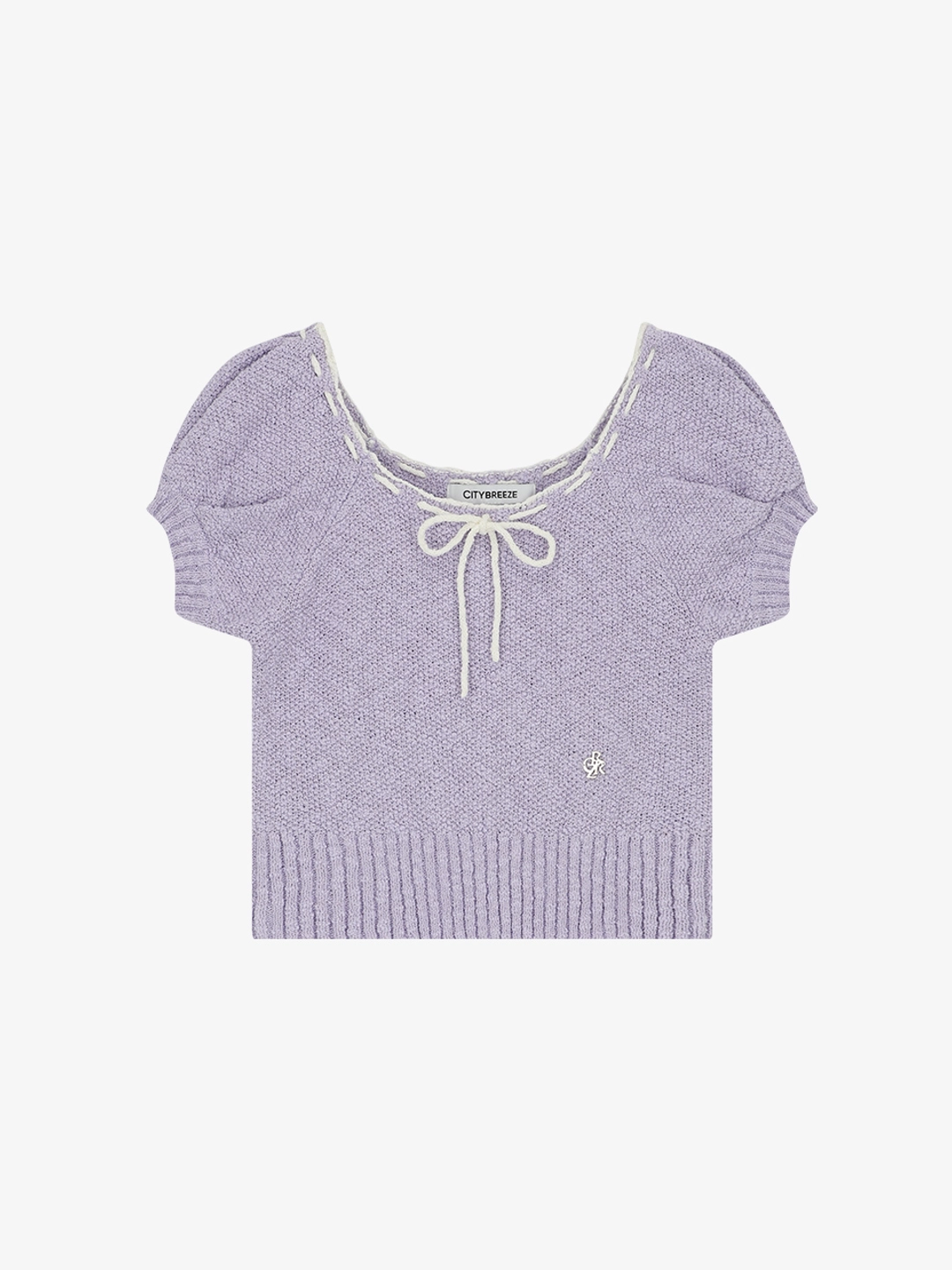 시티브리즈 스쿱넥 퍼프 반팔 니트_LAVENDER 상품 이미지 3