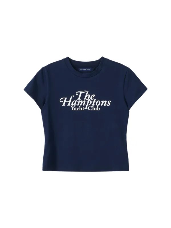 Hampton Yacht Club Crop T_ Navy