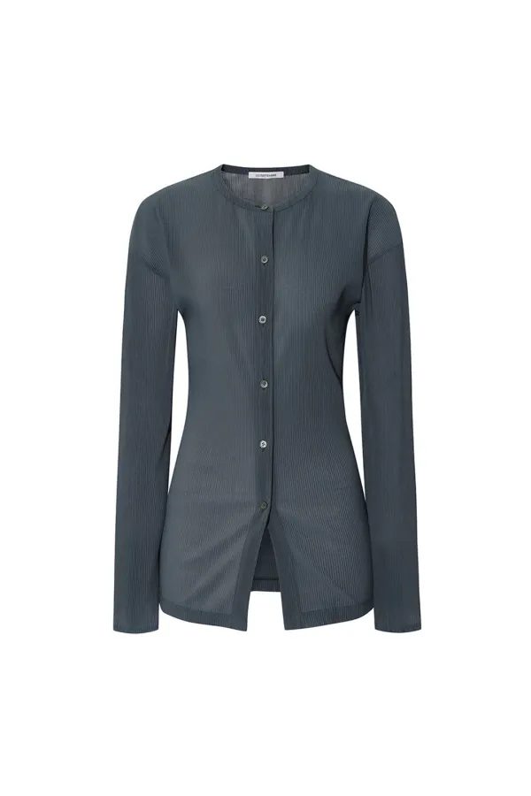 26 PLEATS LONG SLEEVE CARDIGAN [SMOKE BLUE]