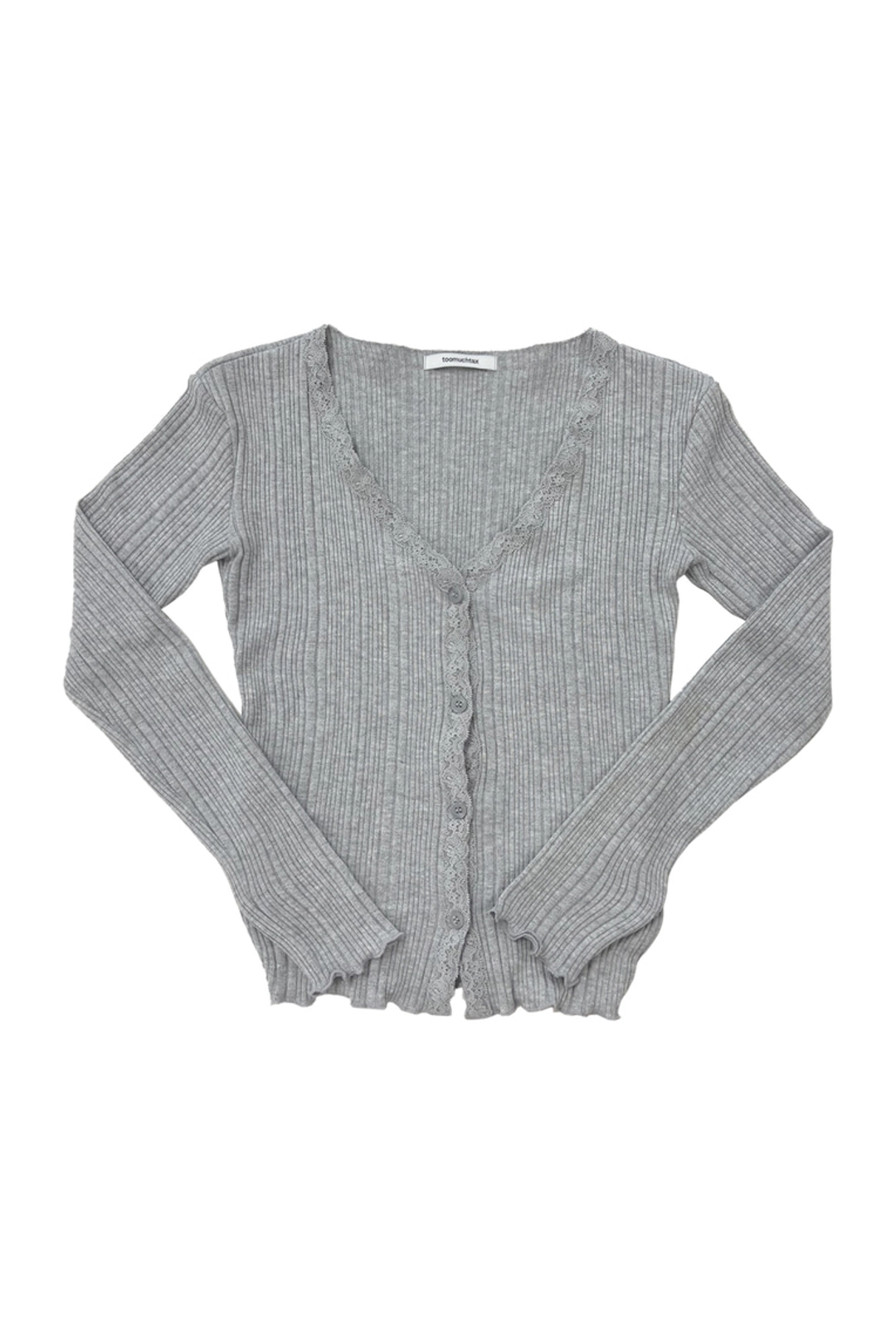 LACE RIBBED CARDIGAN