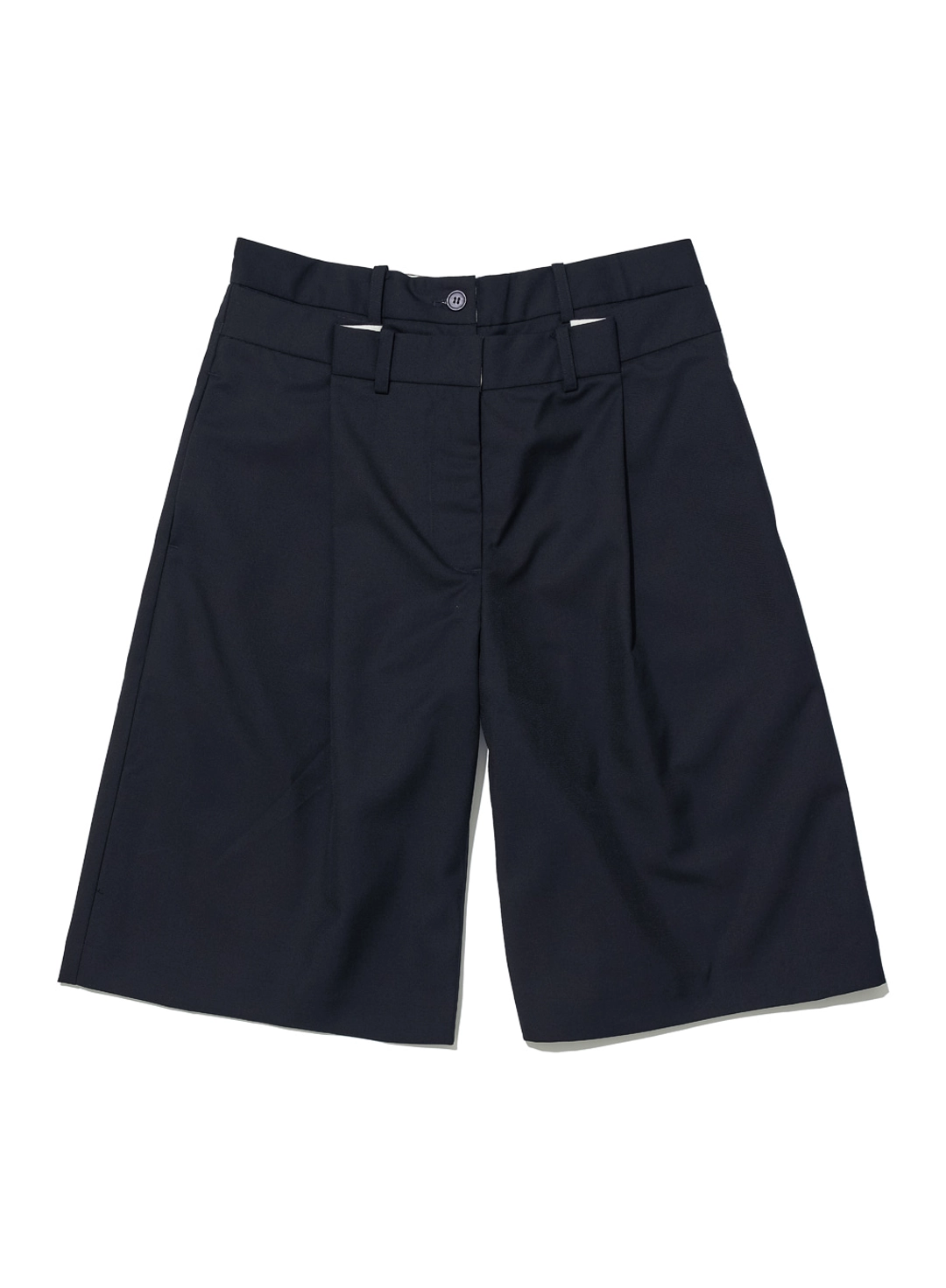 파르티멘토 [WOMEN] DOUBLE-LAYER WAIST BERMUDA PANTS_DARK NAVY 상품 이미지 1