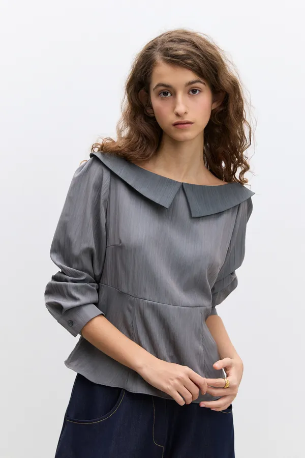 Olive Blouse / Grey