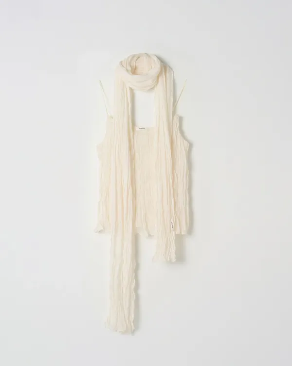 Crinkle Scarf Set [CREAM]