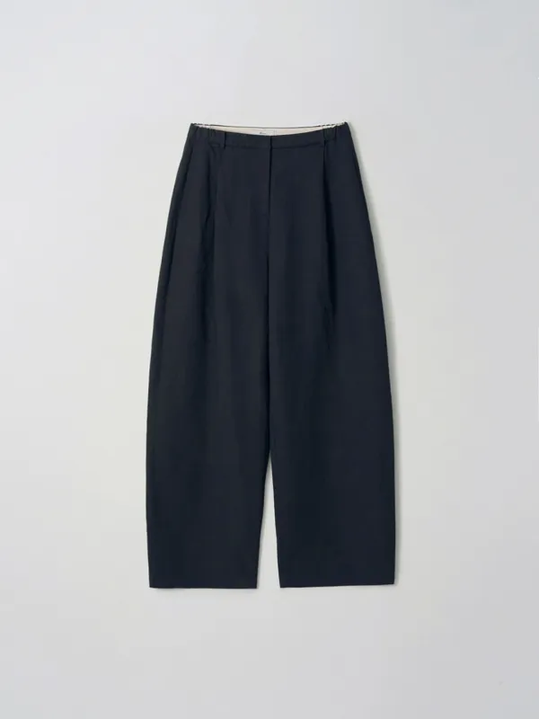 one tuck wide pants (dusty navy)