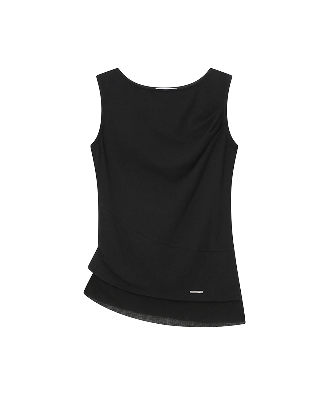 미세키서울 [레이 PICK] Unbalanced sheer layered sleeveless BLACK 상품 이미지 1