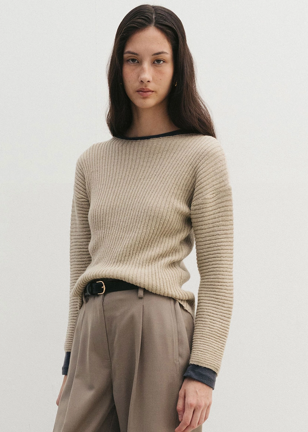 더라이 Pleats Long Sleeve Knit(Beige) 상품 이미지 2