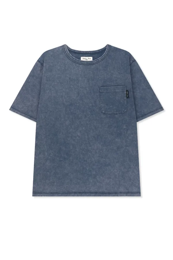 VINTAGE WASHED POCKET TOP FOR MEN IN SMOKE BLUE