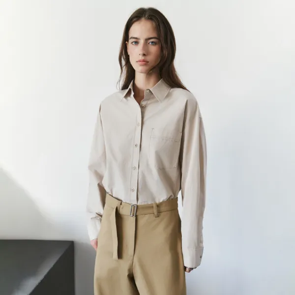SITP5303 워시드 스티치 코튼 셔츠_Light beige