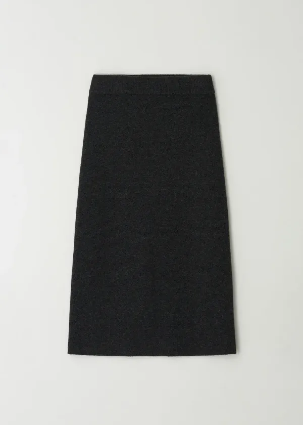 Knitted Long Skirt(Charcoal)
