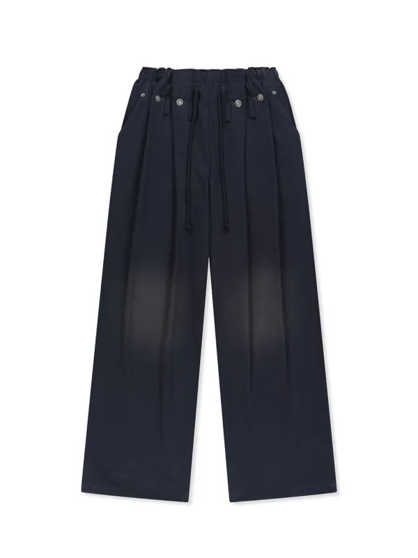 SNAP TUCK WASHED SWEATPANTS IN NAVY