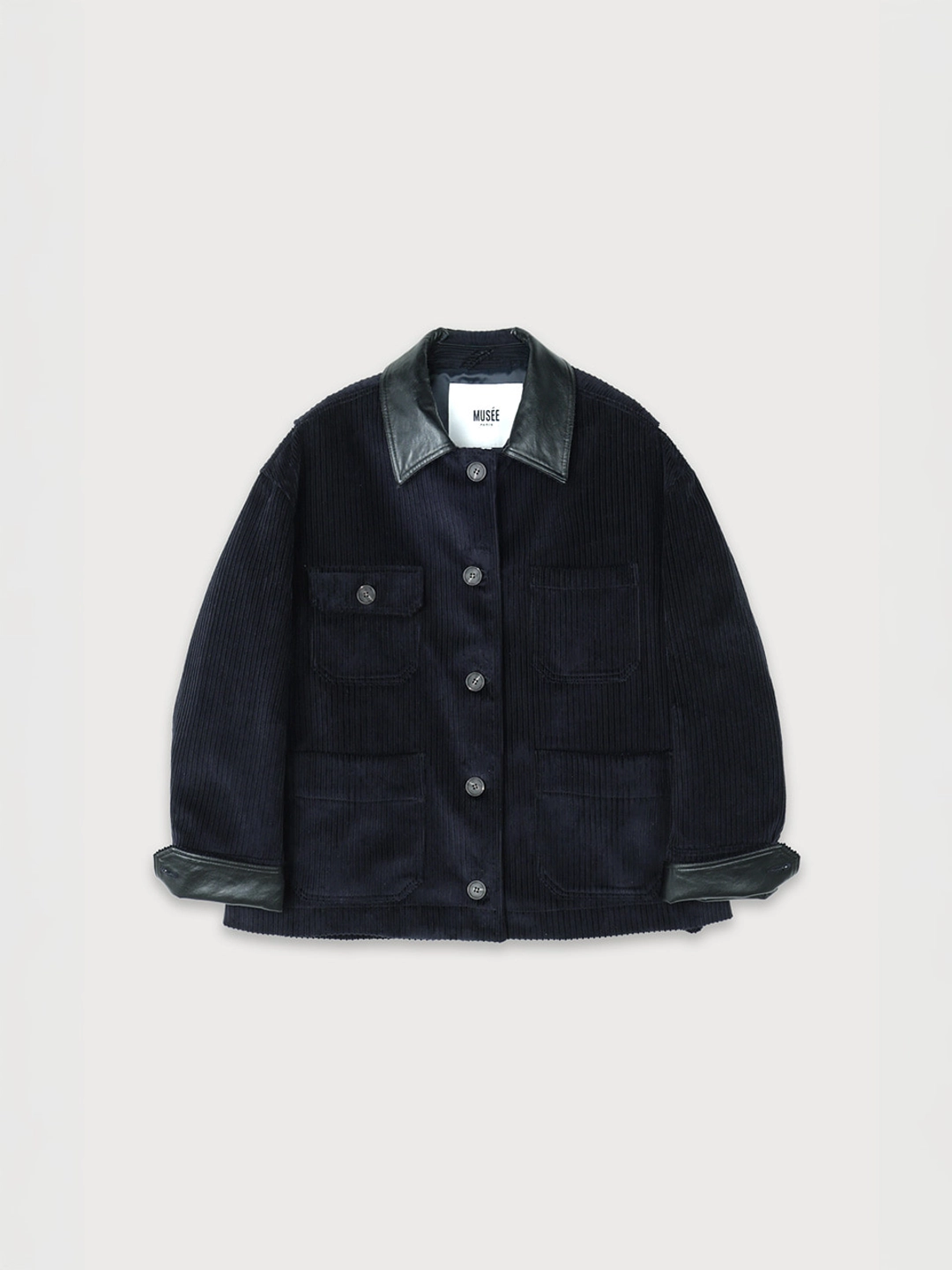 뮤제 LA FETE Oversized coturoy work jacket_Velvet Navy 상품 이미지 1