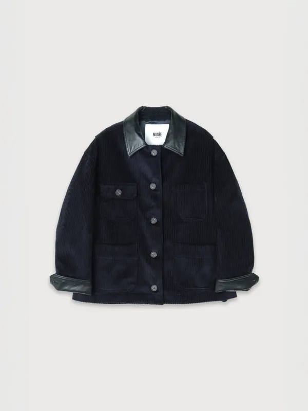 LA FETE Oversized coturoy work jacket_Velvet Navy