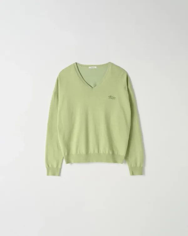 Silk Blend V-Neck Knit [MELON]