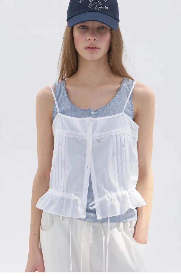 Silvery Slip Top White