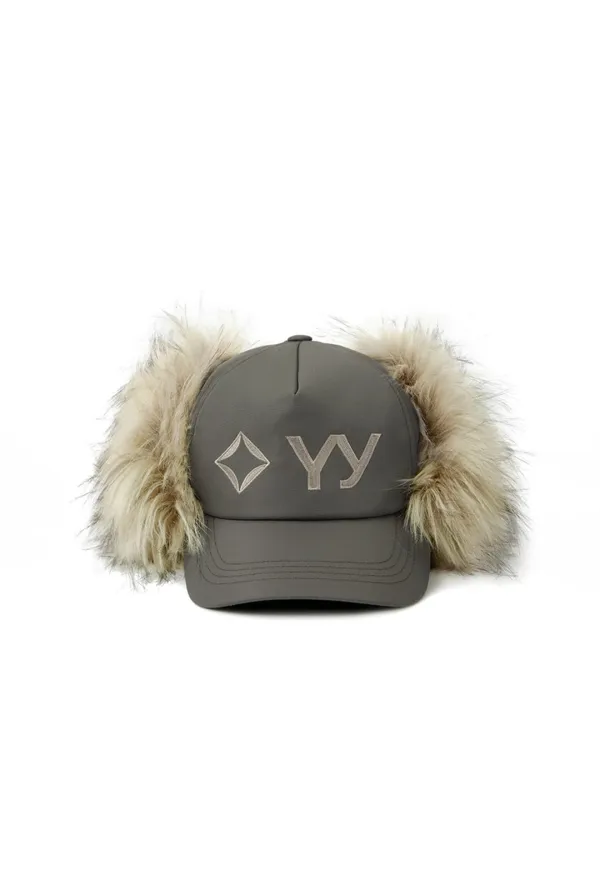 OPEN YY x HELINOX FAUX FUR EARFLAP CAP, KHAKI