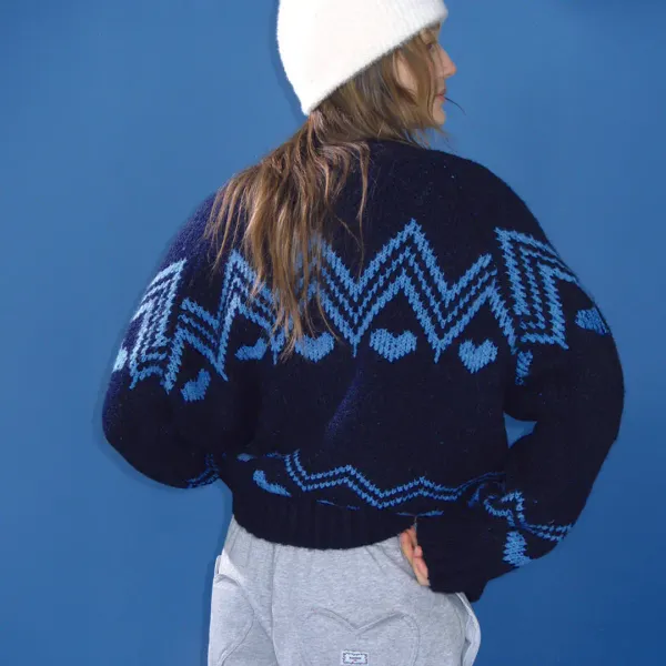 NORDIC HEART CARDIGAN NAVY