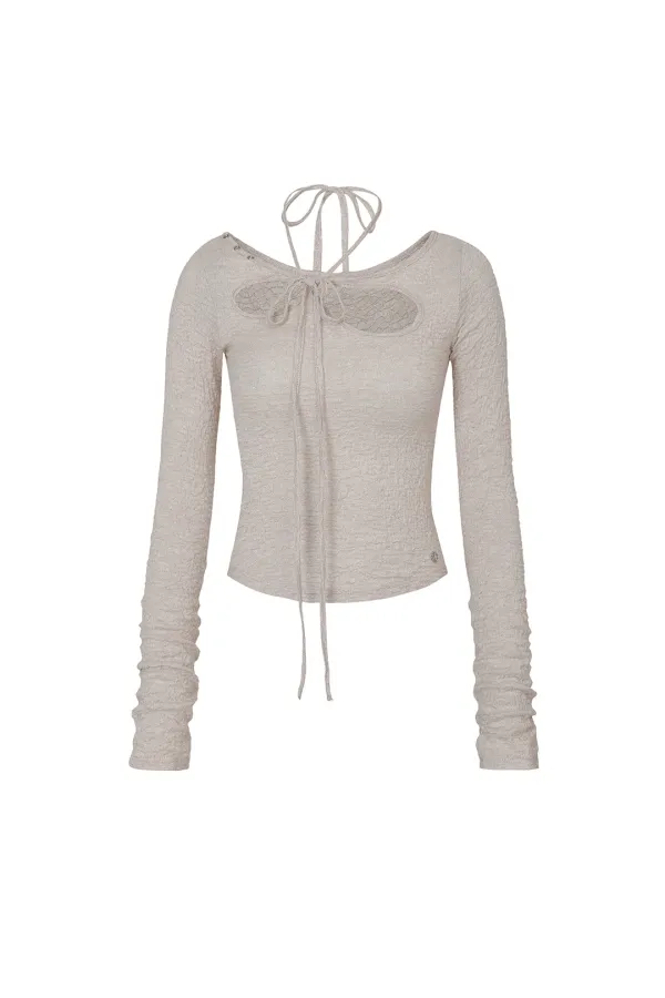 WRINKLED ORCHID TOP beige