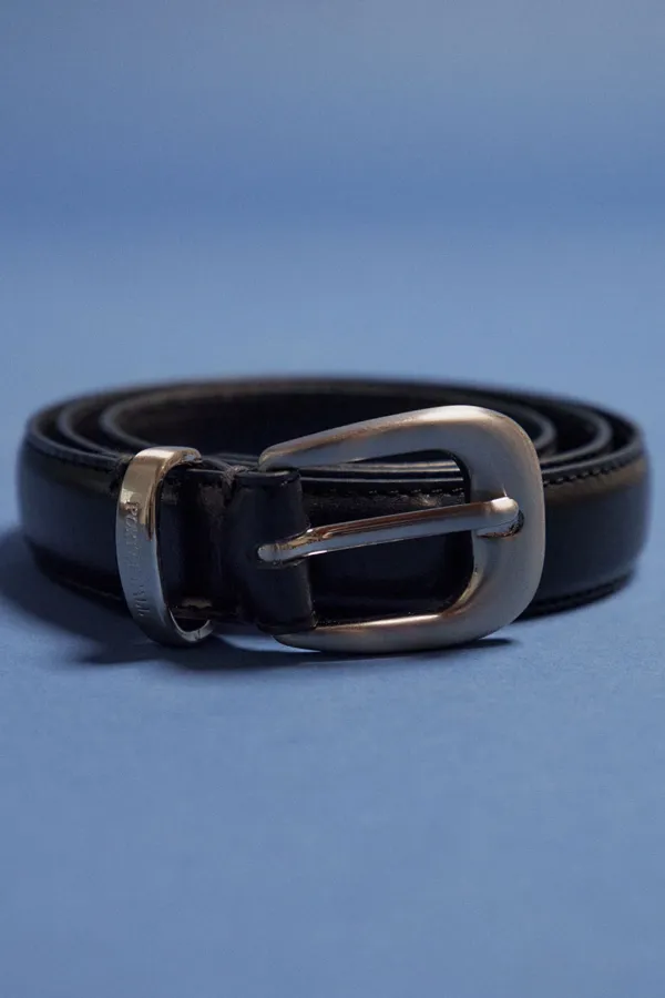 gato classic leather belt_black