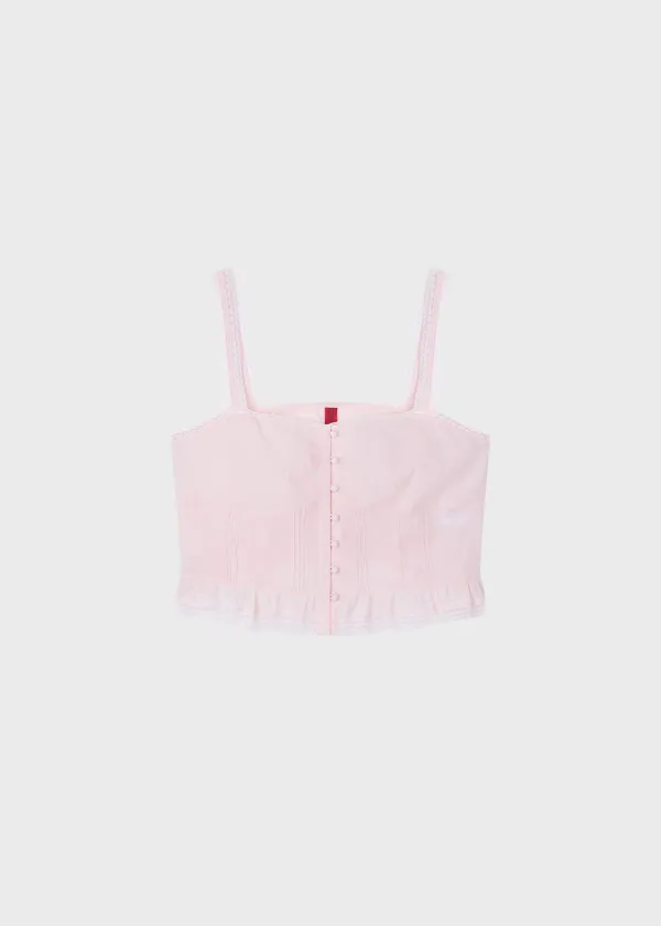 Powder Lace Bustier Pink