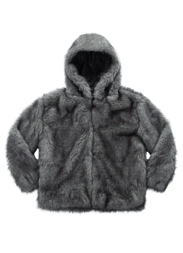 KOA HOOD FUR JACKET / GRAY