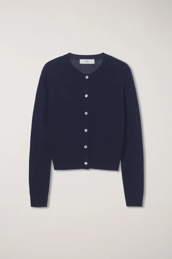 ESSENTIAL CREWNECK KNIT CARDIGAN DARK NAVY_UDSW6A209N2
