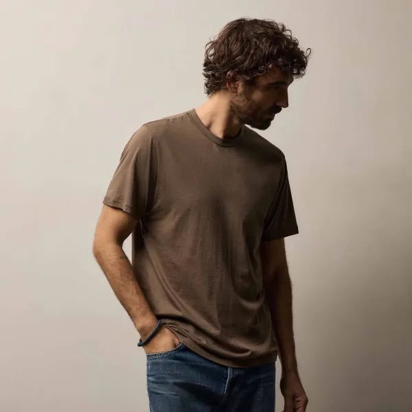 Luxe Lotus Jersey Tee - Caribou