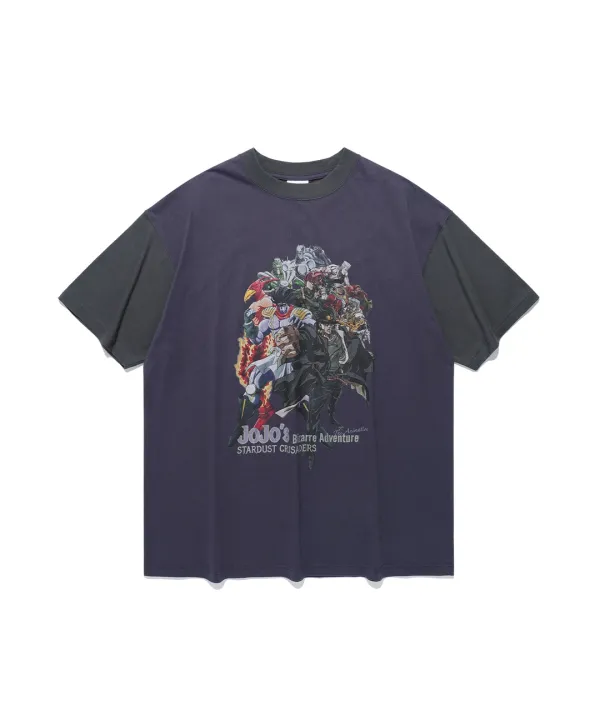 jojo's stardust crusaders character big big tee [purple]
