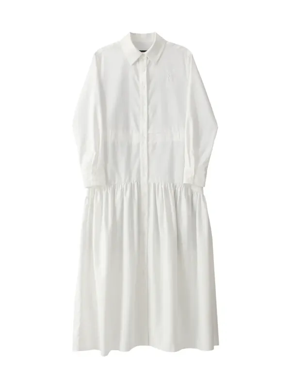 Flare Long Shirt  Dress_ White