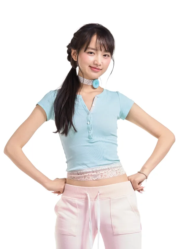 BABY POWDER LACE TEE [MINT]