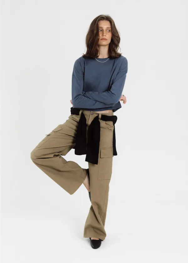 Low cargo pants (Khaki beige)