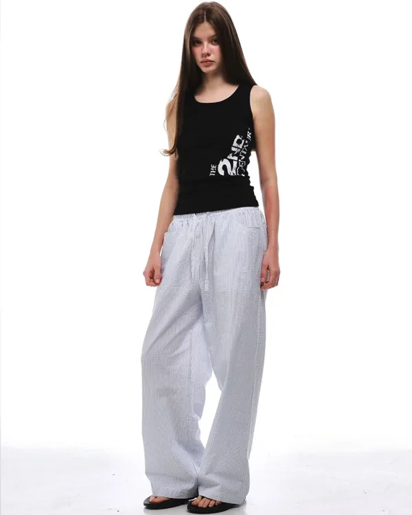 SEERSUCKER STRIPE PANTS_WHITE