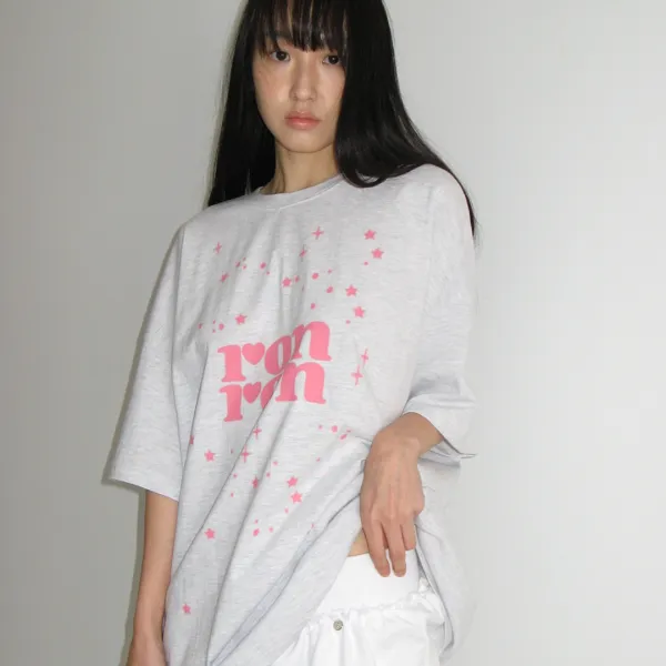 MILKY WAY BOX FIT T SHIRT WHITE MELANGE
