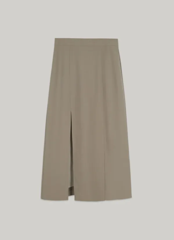 comos 1418 layered slit skirt (Beige)