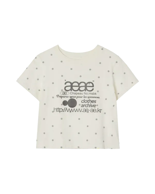 [9/30 예약발송] WEB LOGO DOT CROP T-SHIRTS [CREAM]