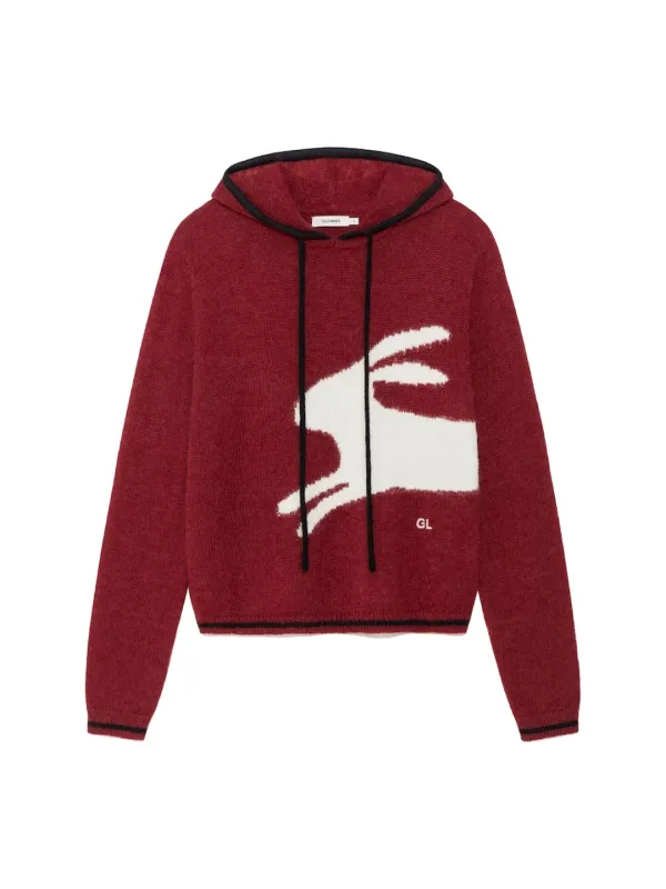 COZY CRITTER HOODED KNIT (RED)