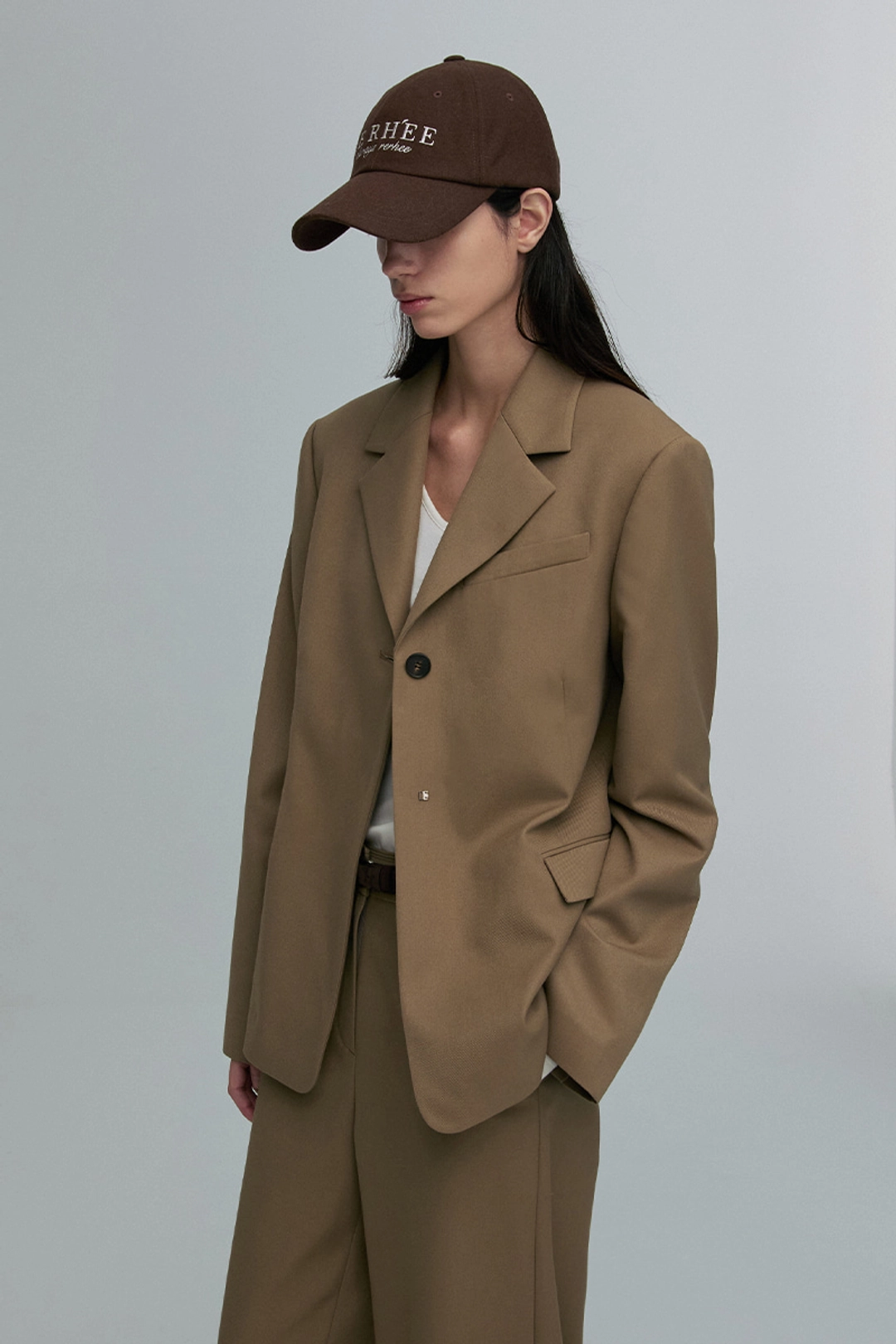 리이 WOOL BLEND OVERSIZED BLAZER TAUPE 상품 이미지 1