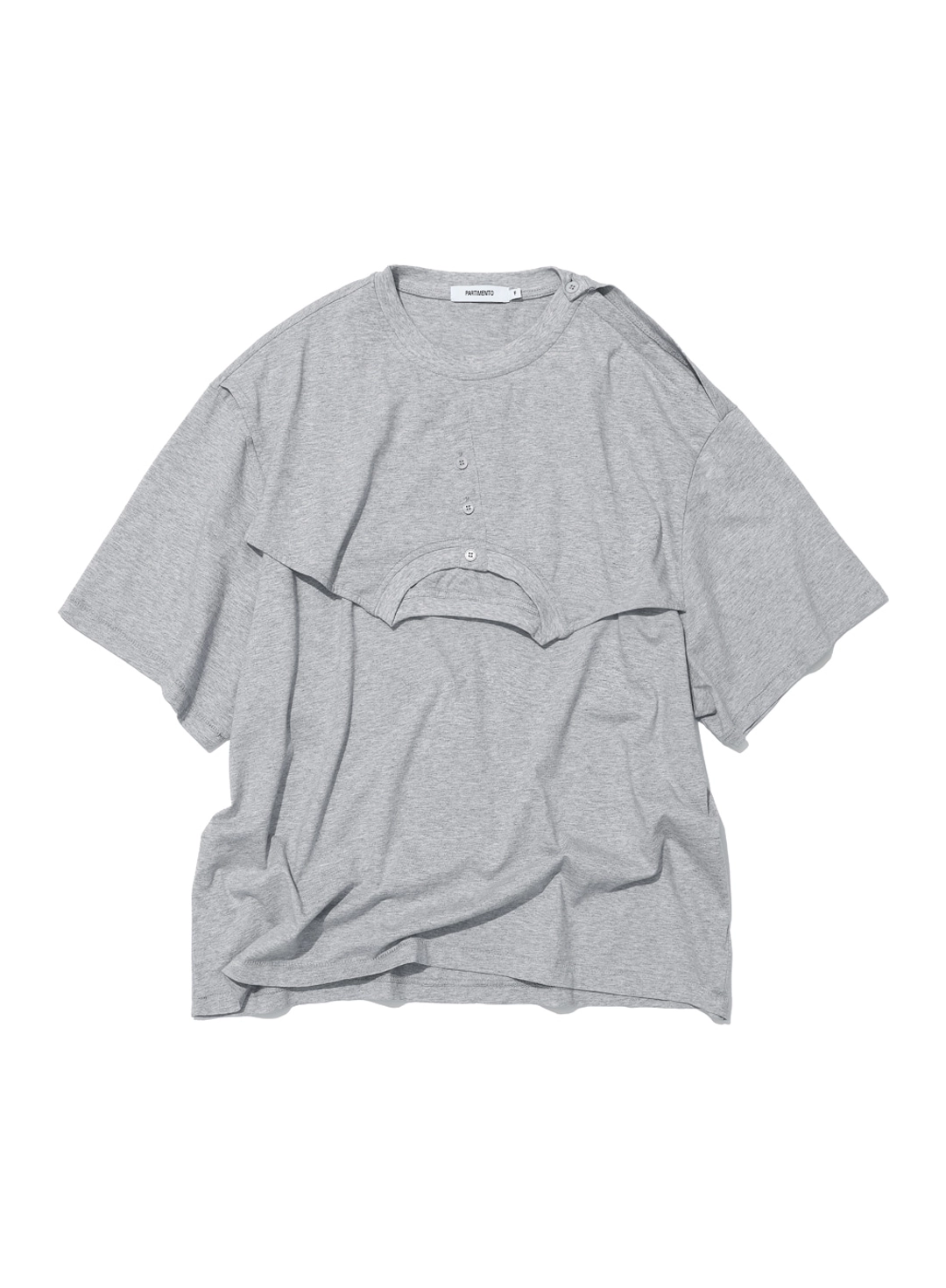 파르티멘토 [WOMEN] DECONSTRUCTED SHORT SLEEVE TEE_MELANGE 상품 이미지 1