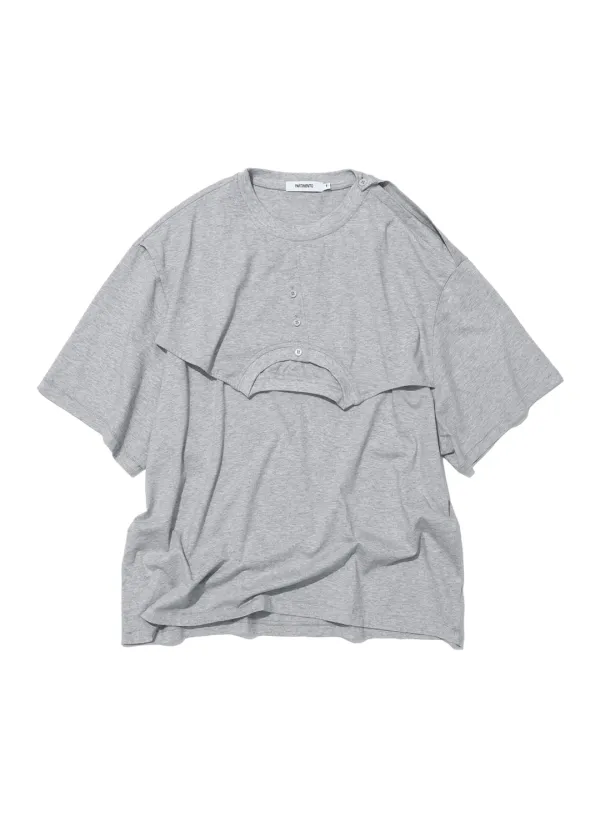 [WOMEN] DECONSTRUCTED SHORT SLEEVE TEE_MELANGE