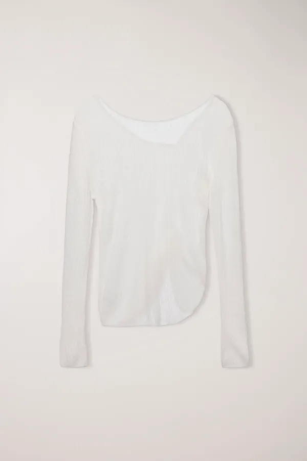 2-WAY SHIRRING KNIT TOP IVORY_UDSW6A204Y1