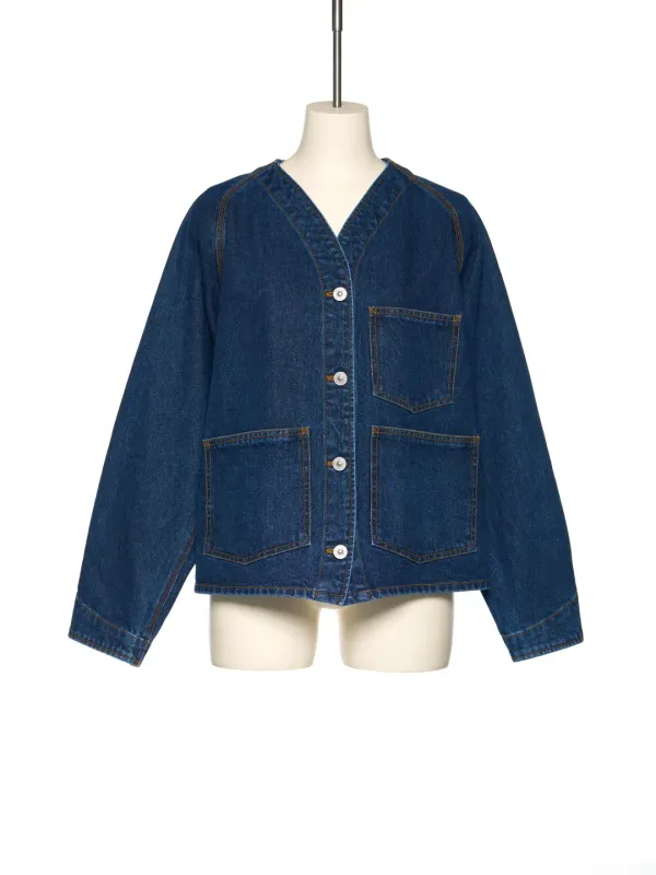 PS25 BLUE PATCH POCKET DENIM JACKET