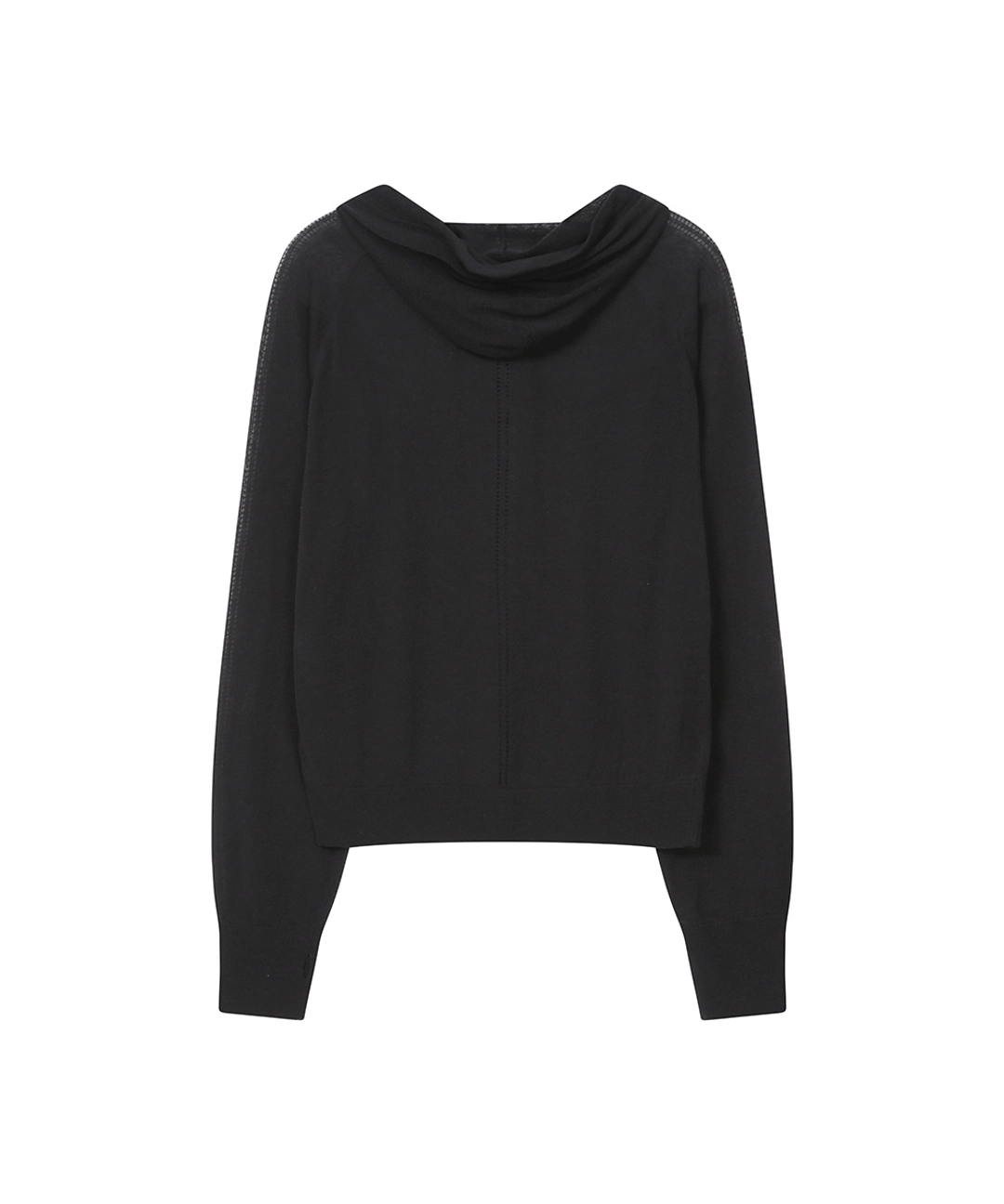 미세키서울 Sheer punching knit hoodie BLACK 상품 이미지 2