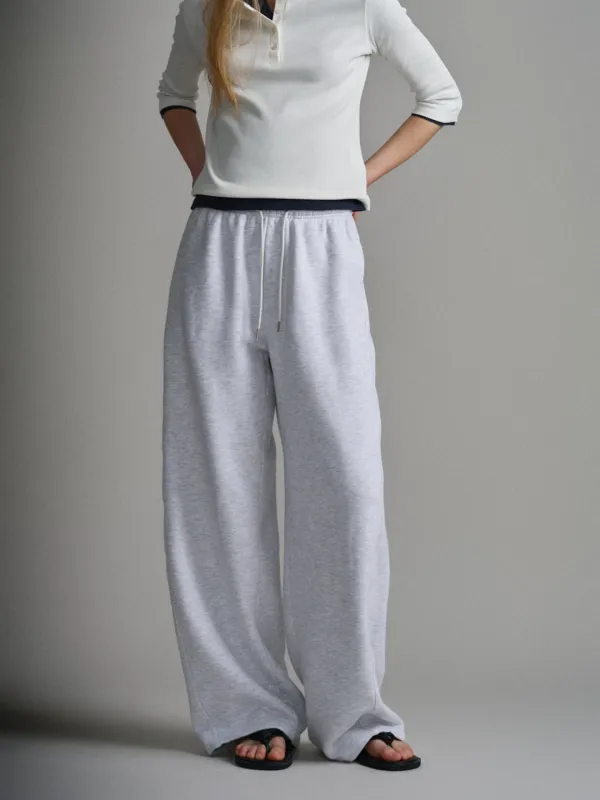 커브드 스웻 팬츠_melange white
