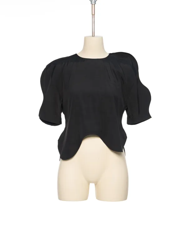 SS26 BLACK WAVY BLOUSE
