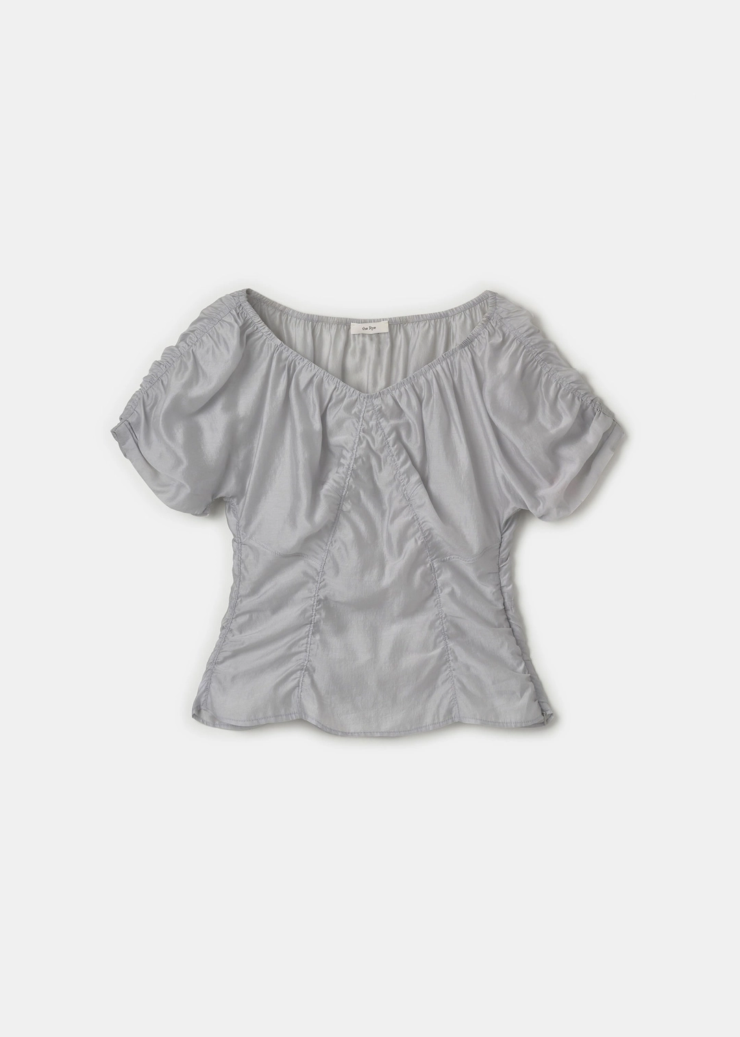 더라이 Silky Shirring Blouse(Light Grey) 상품 이미지 1