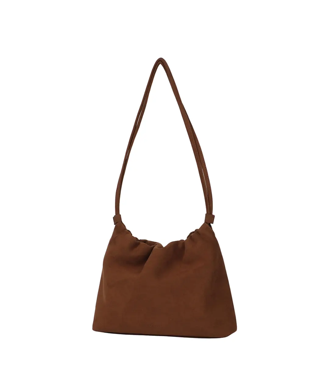 Drawstring Bag Suede Camel