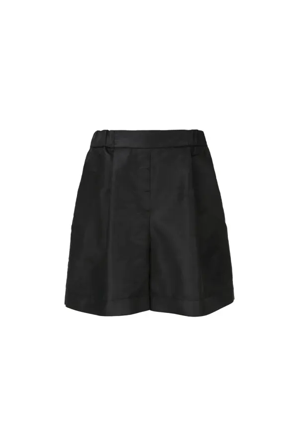 Half-banded Nylon Shorts, Black
