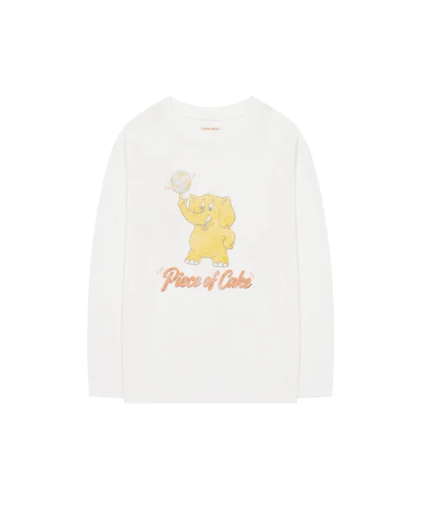 A3636 Retro elephant 롱 슬리브_White