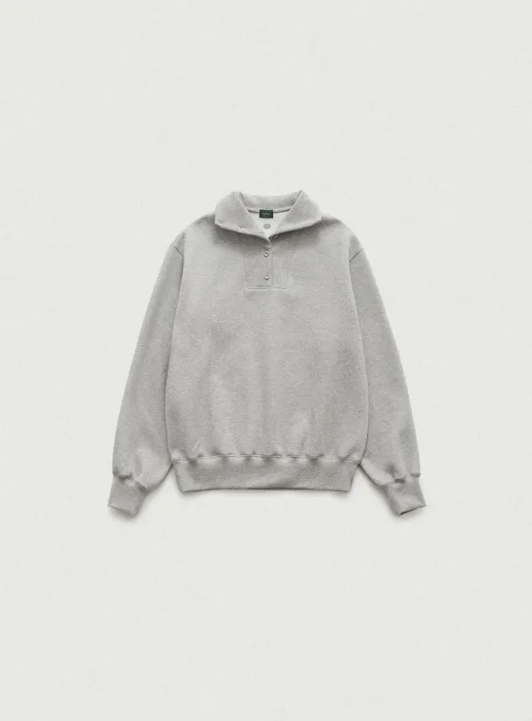 Warm Button Collar Sweat Shirt